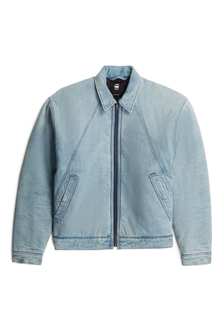 A-Line Padded Coach Jacket, Alternate, color, SUN FADED PACIFIC BLUE