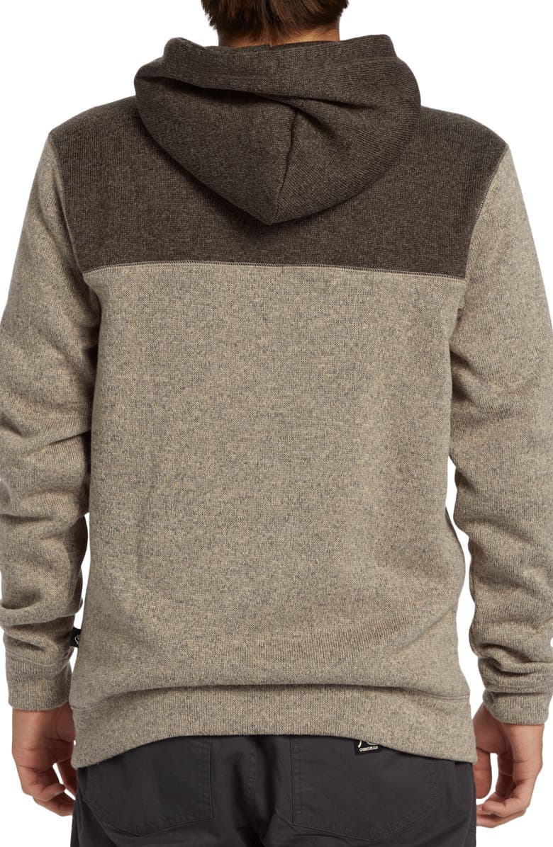 Quiksilver Keller Colorblock Fleece Lined Zip Hoodie, Alternate, color, Portabella Heather