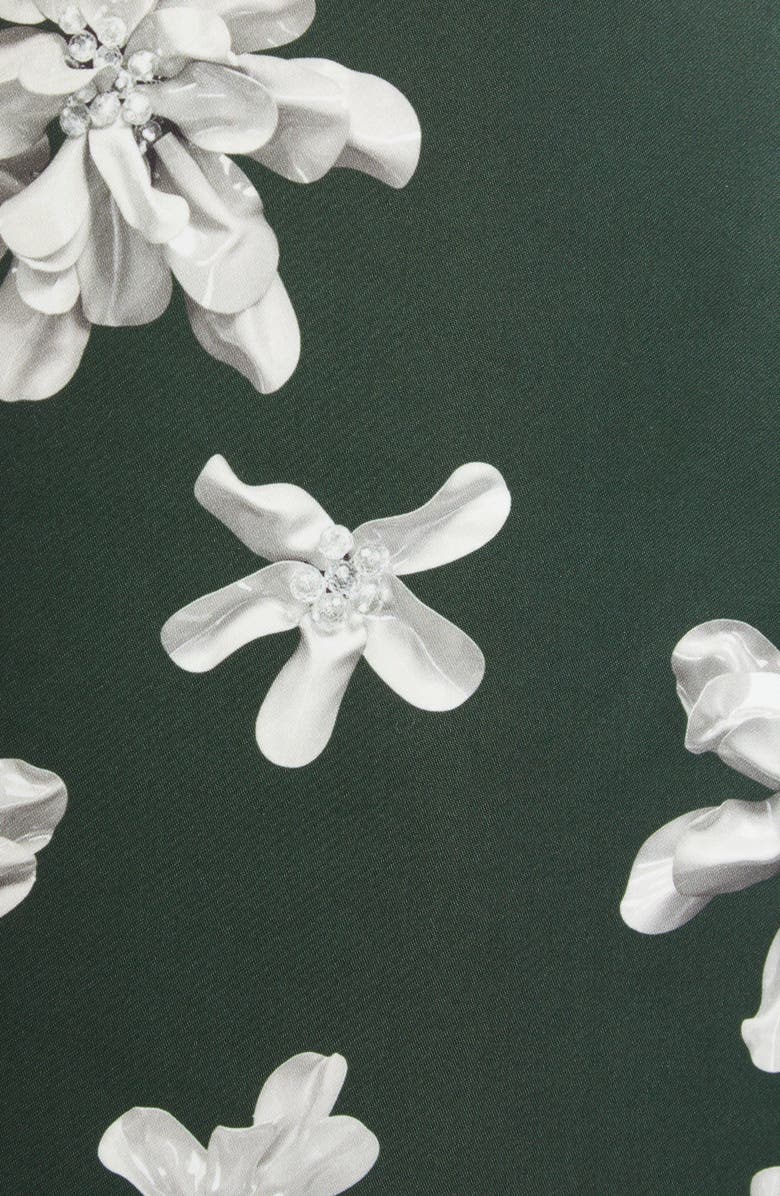 Emilia Wickstead Lorelei Floral Pencil Skirt, Alternate, color, Ivory Floral On Hunter Green