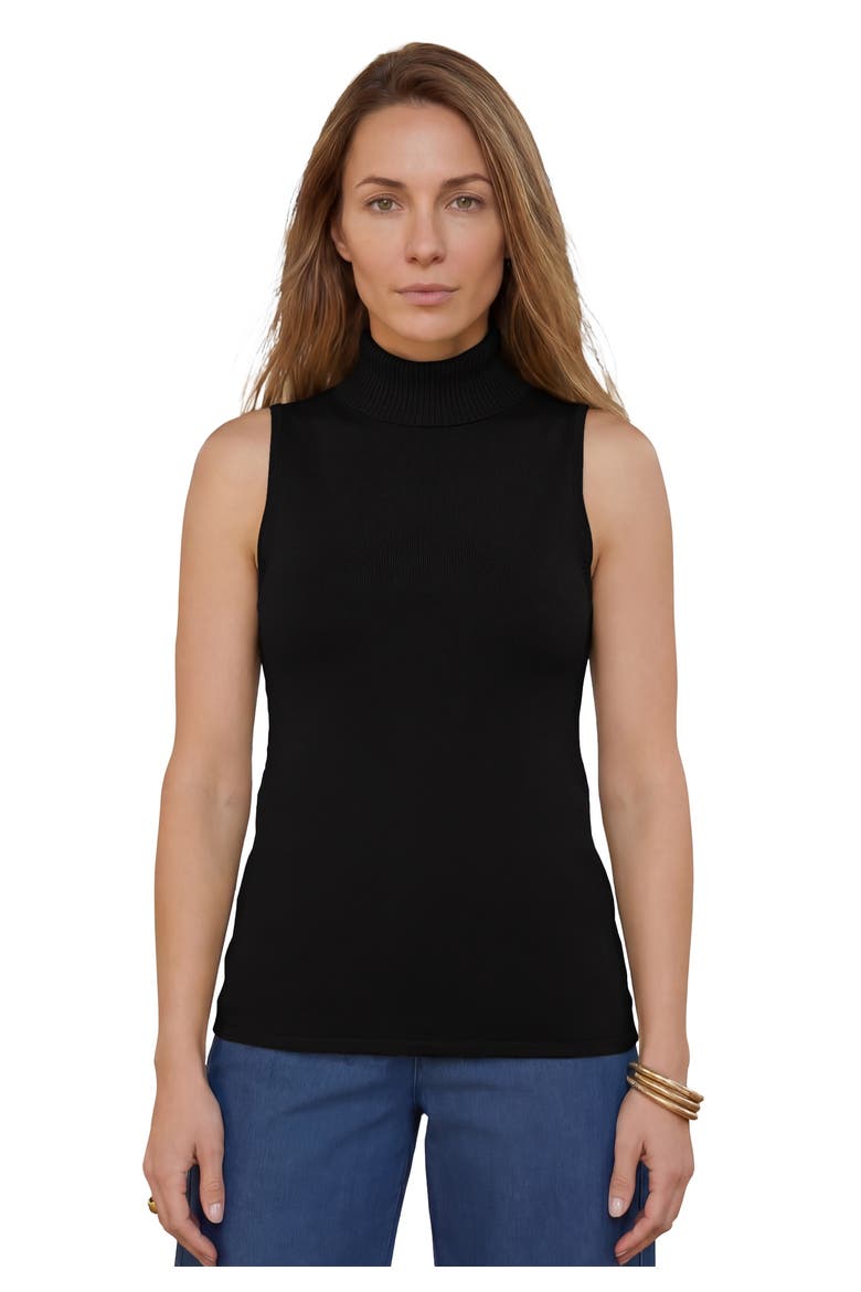 Carefree Cashmere Sleeveless Turtleneck Shell, Main, color, BLACK