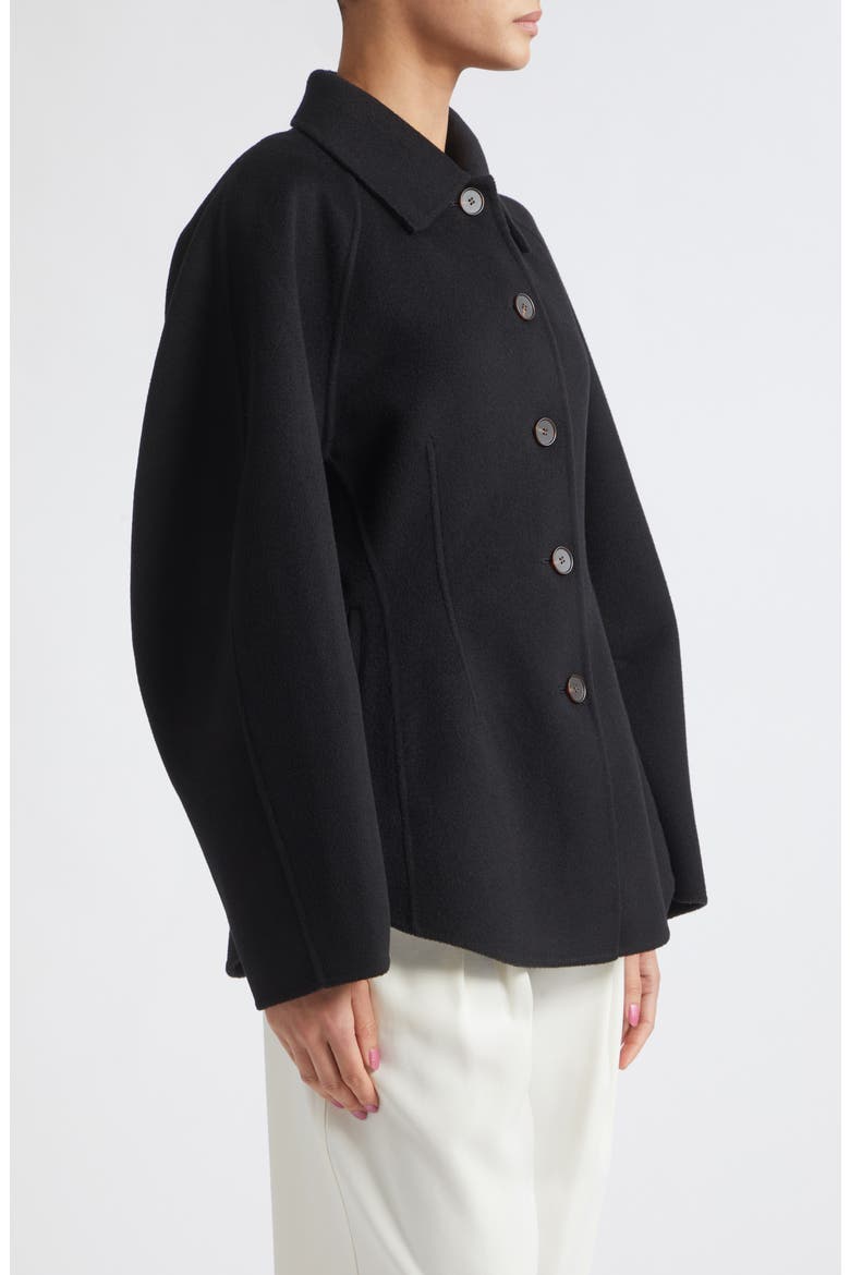 Double Faced Wool & Cashmere Sculptural Jacket, Alternate, color, BLACK