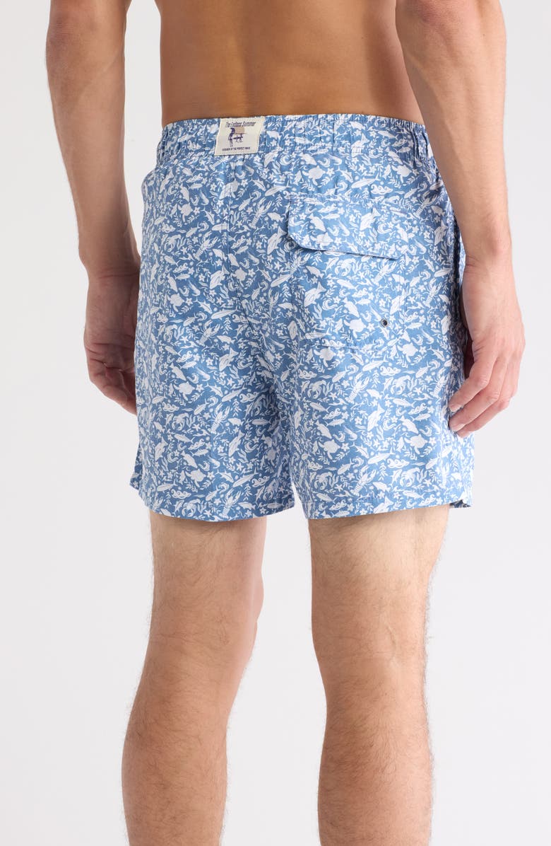 Vintage Summer Ditsy Seal Swim Trunks, Alternate, color, 