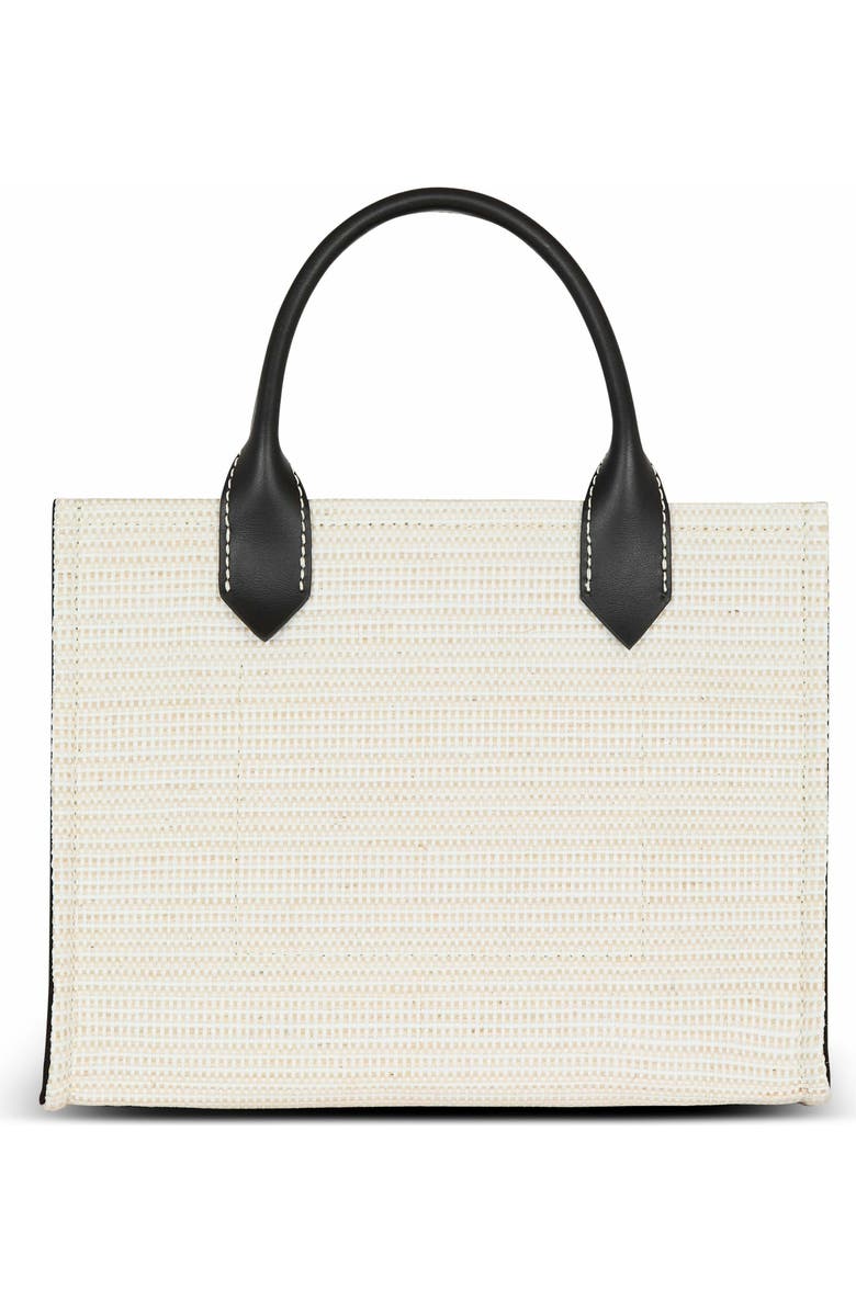 Balmain Small Raffia B-Army Tote Bag, Alternate, color,