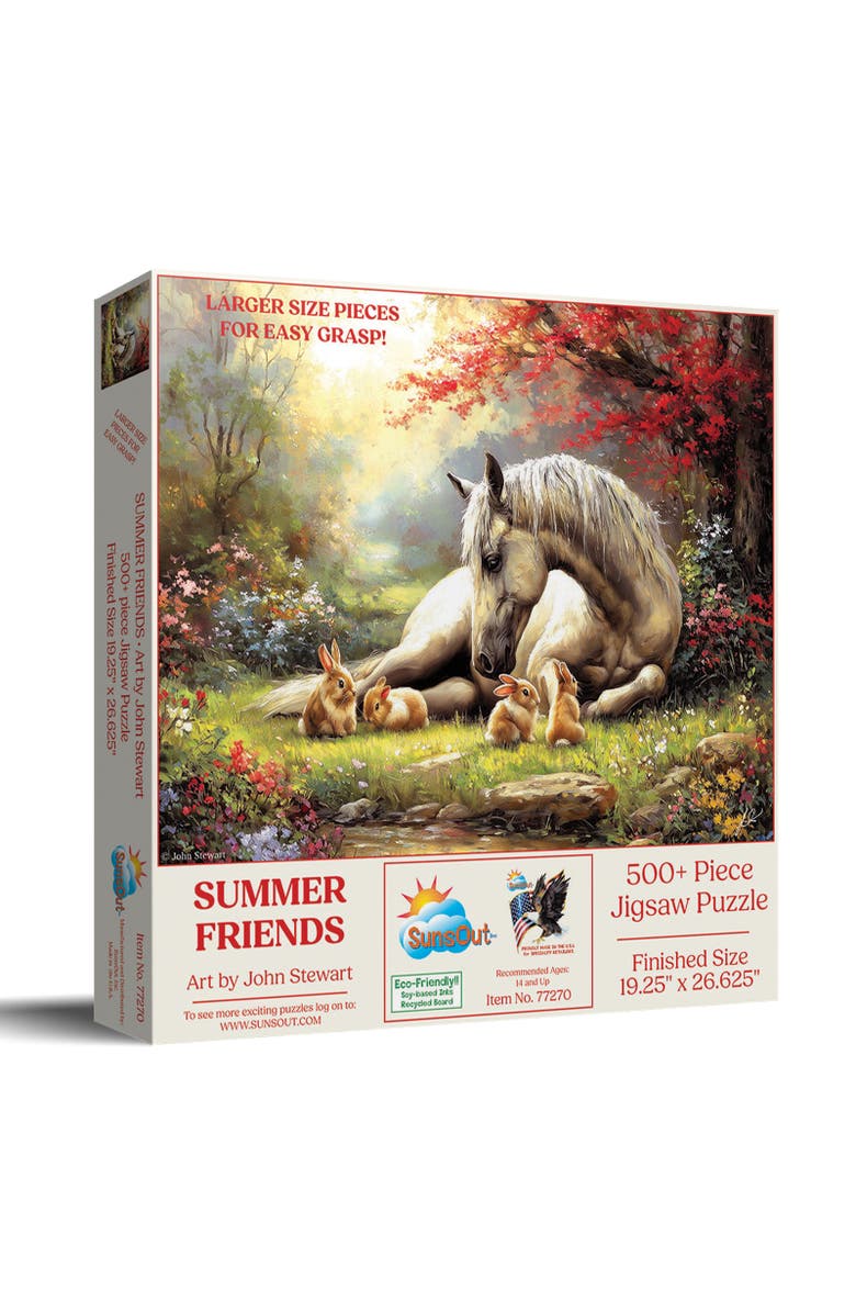 Sunsout Summer Friends 500 piece Jigsaw Puzzle for Adults Large Pieces, Main, color, Multicolor