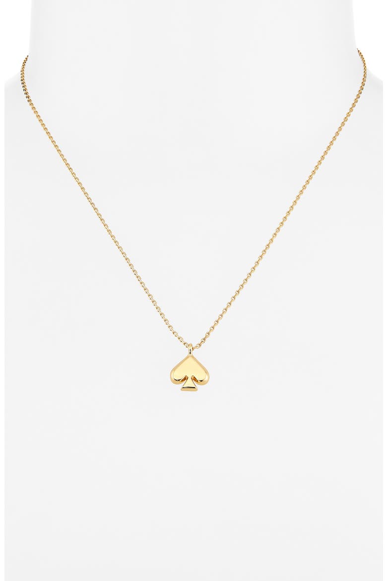 mini spade pendant necklace, Alternate, color, GOLD