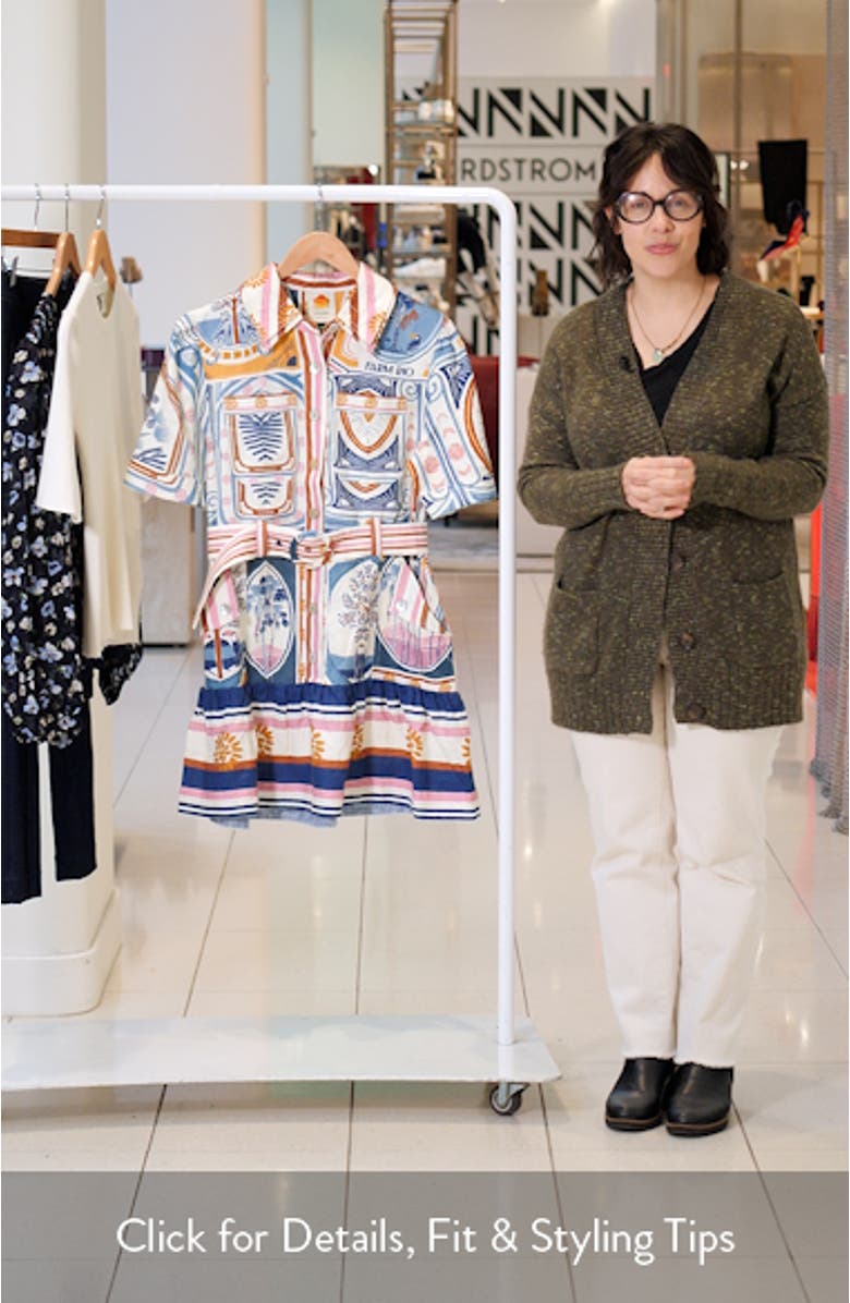 Cerrado Stamps Print Linen Shirtdress, sales video thumbnail