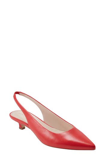 Marc Fisher Ltd Posey Kitten Heel Slingback Pump In Red
