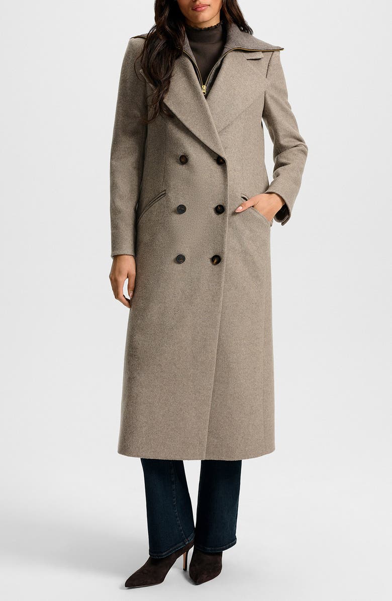 Veronica Beard Seth Notch Collar Dickey Coat, Main, color, Taupe Melange
