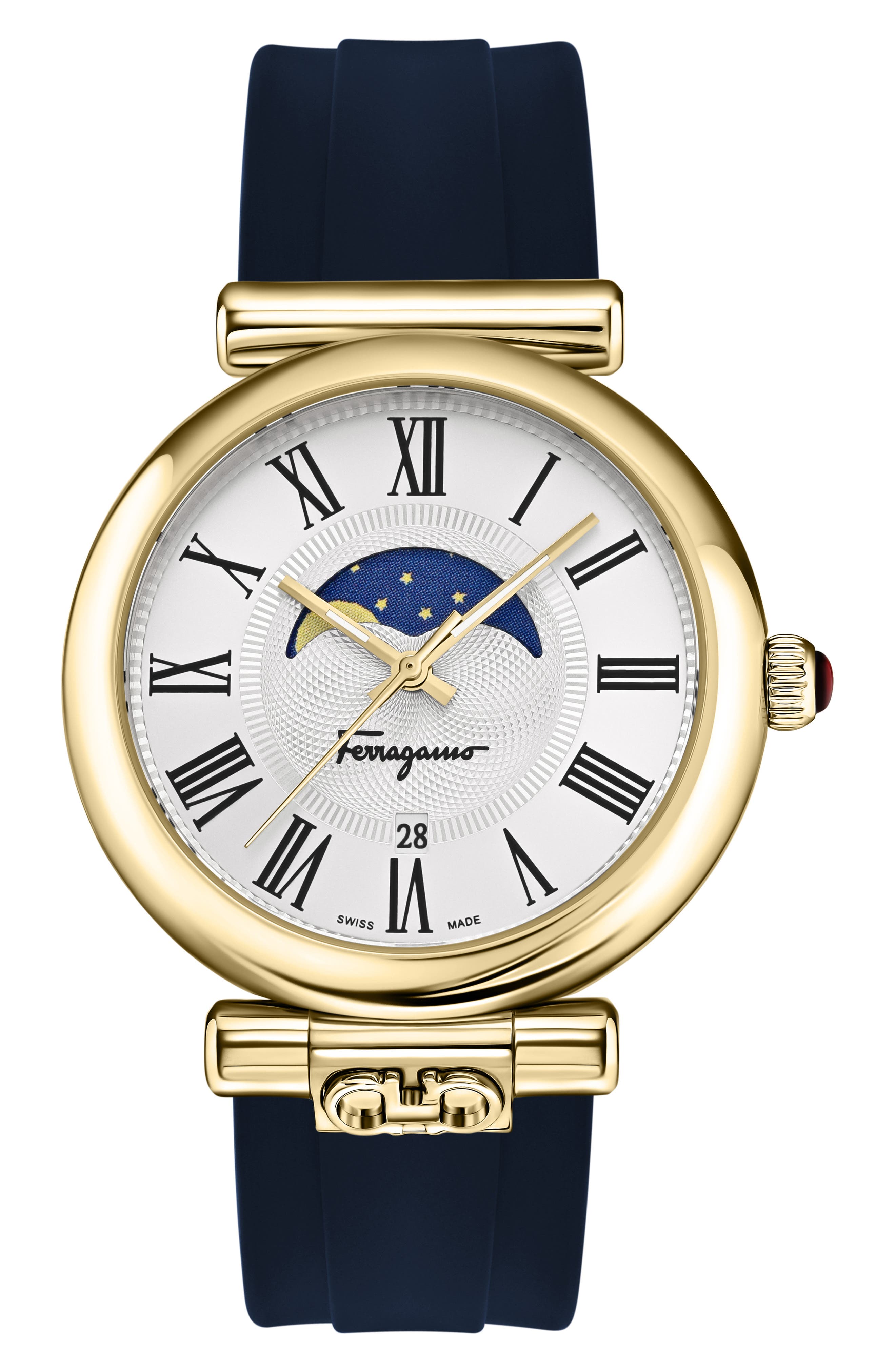 FERRAGAMO Classic Silicone Strap Watch, 42mm