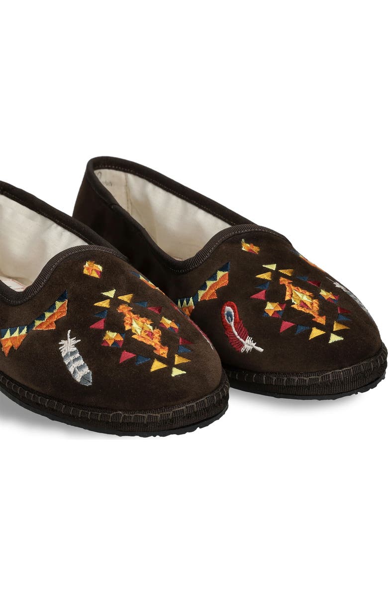 Fortela Frutate Friulane Suede Leather Embroidery, Alternate, color, Cacao