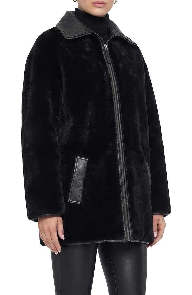 GORSKI Reversible Genuine Shearling Parka, Alternate, color, Black