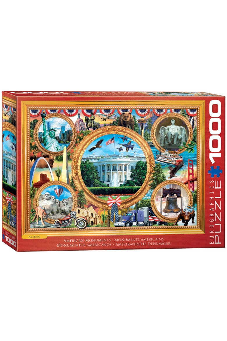 American Monuments 1000 Piece Puzzle, Main, color, Multicolored