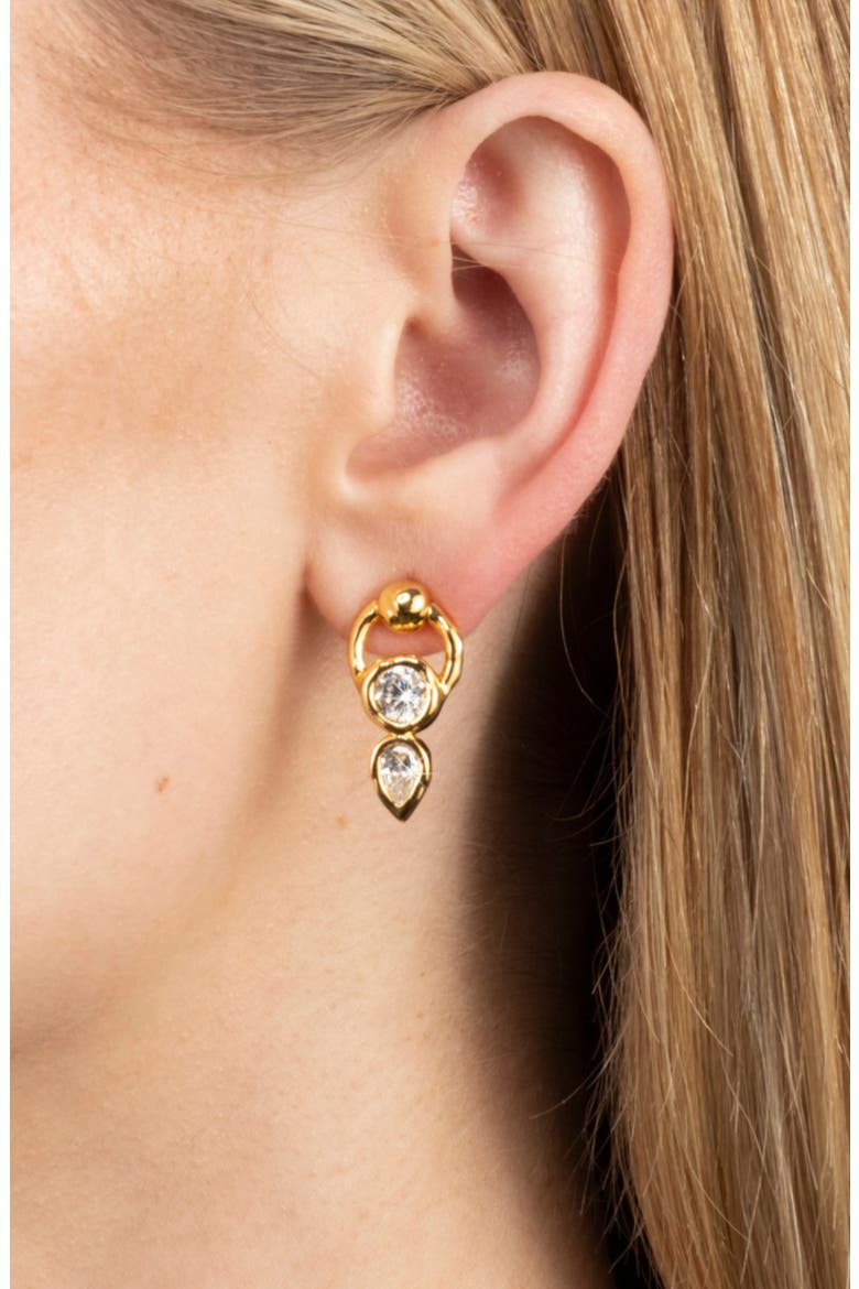 Asterales Cubic Zirconia Circle Post Earrings, Alternate, color, STONES