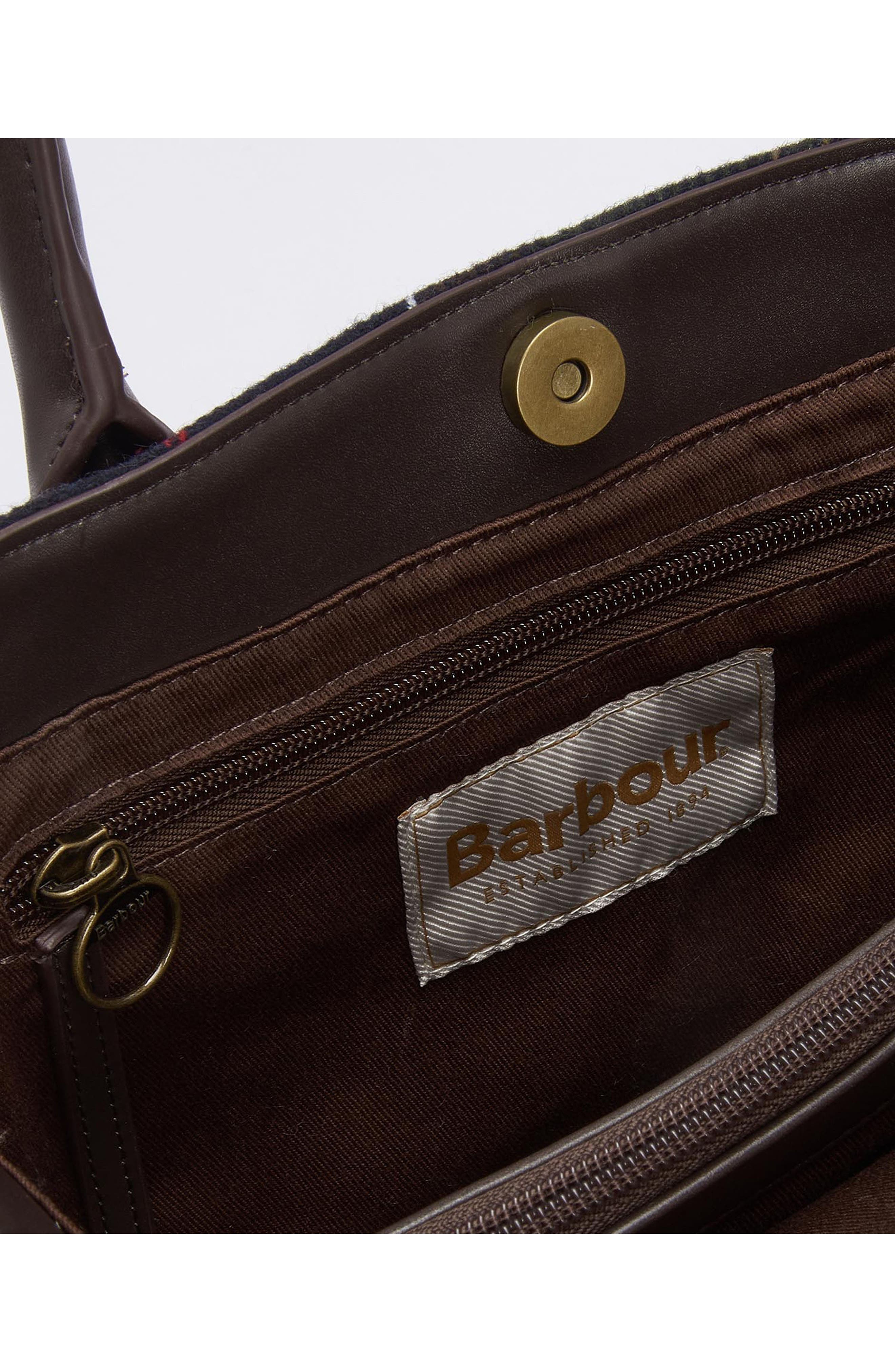 Barbour Barrhill Tartan Plaid Wool Blend Tote, Alternate, color, 