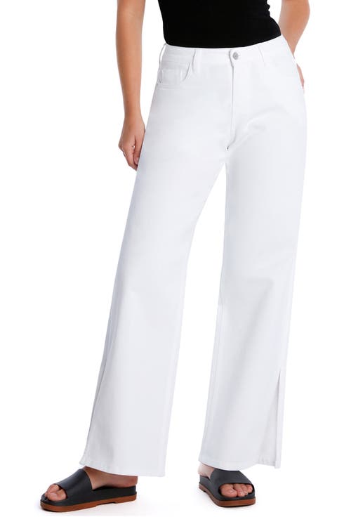 Clever Side Slit High Waist Wide Leg Jeans
