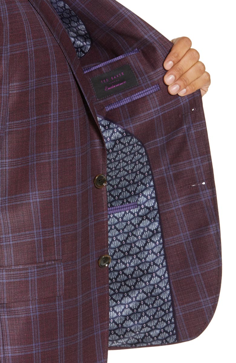 Ted Baker London Konan Trim Fit Plaid Wool Sport Coat, Alternate, color, 