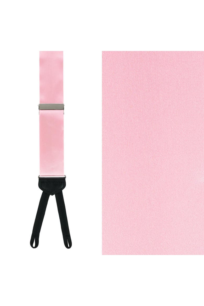 Big & Tall Sutton Solid Silk Formal End Suspenders, Main, color, Pink