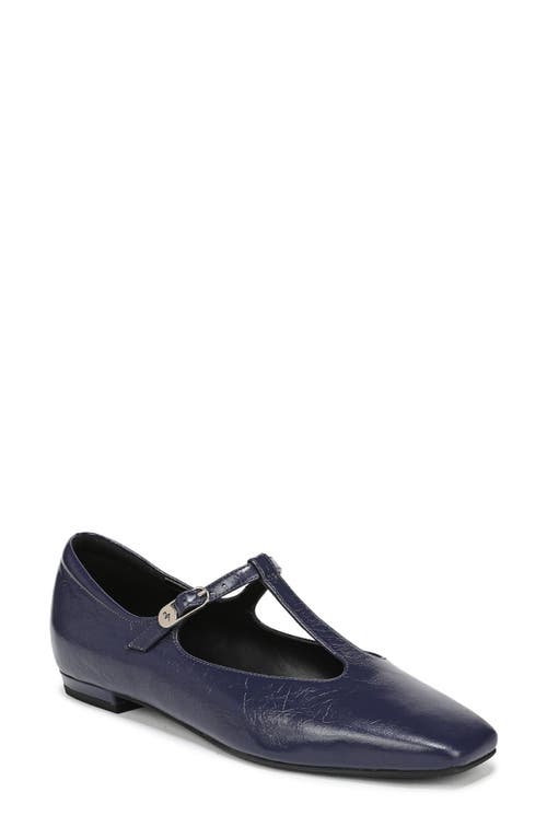27 EDIT Naturalizer Bella T-Strap Flat in Midnight Blue 