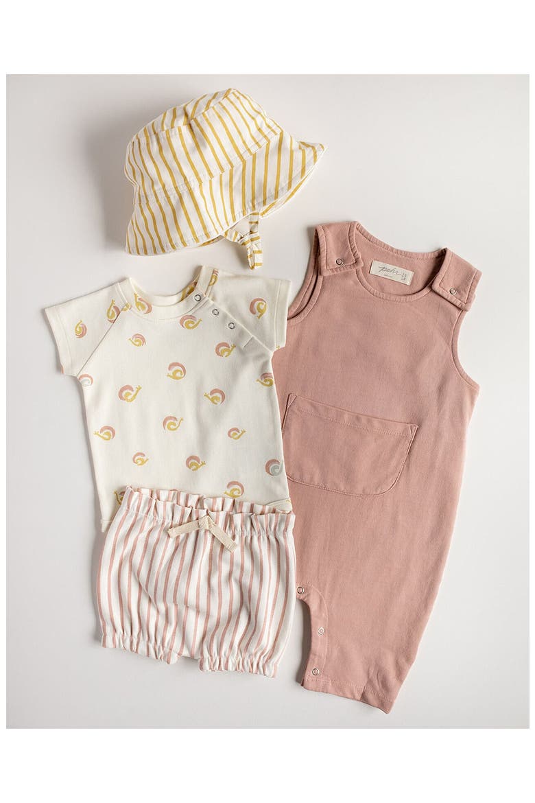 Organic Cotton French Terry Overalls, Alternate, color, SOFT PEONY