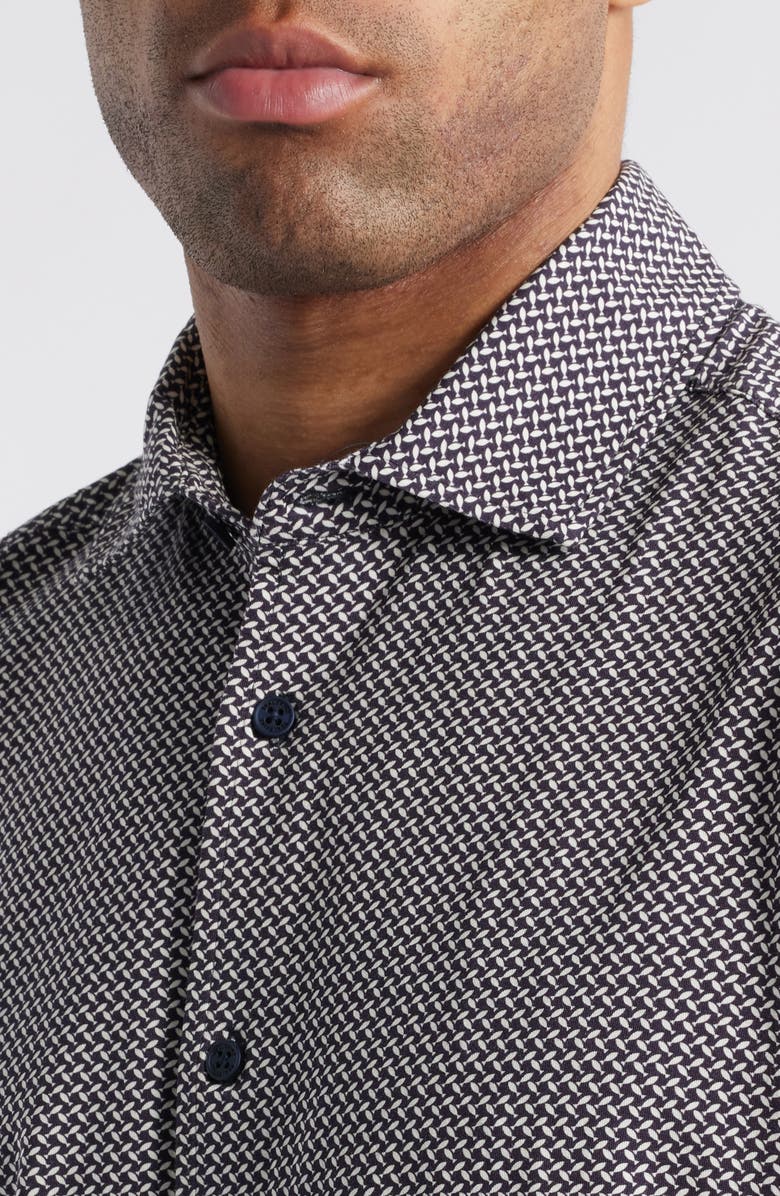 Sealskinz Fritton Geo Print Stretch Cotton Button-Up Print, Alternate, color, Navy