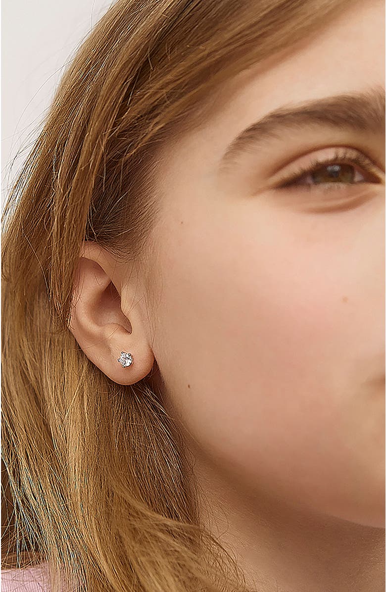 In Season Jewelry Classic Cubic Zirconia Birthstone Solitaire Earrings, Alternate, color, April