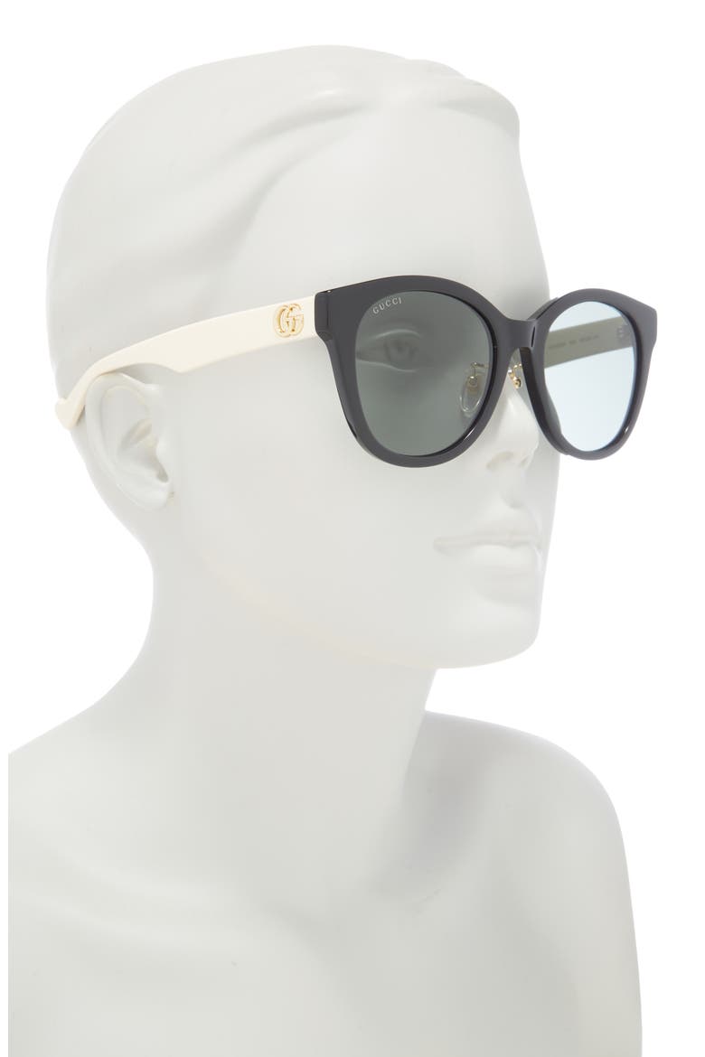 56mm Round Sunglasses, Alternate, color, BLACK WHITE GREY