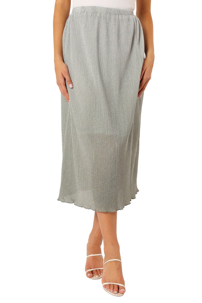 Margurita Metallic Midi Skirt, Main, color, AQUA