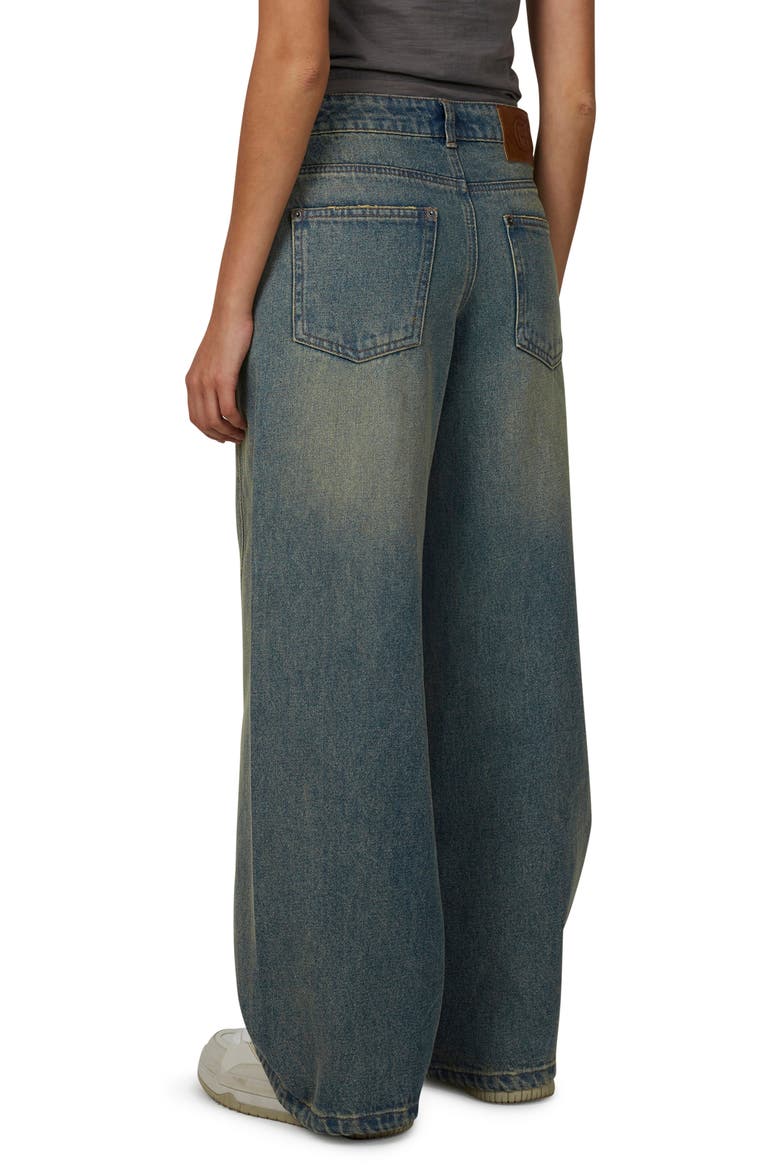 Baggy Vintage Wash  Seam Denim Jeans, Alternate, color, Blue