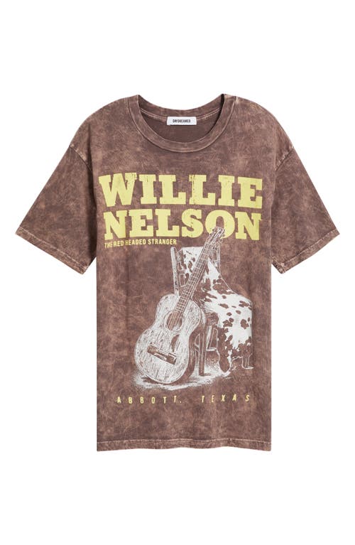 Daydreamer Willie Nelson Red Headed Stranger Cotton Graphic T-shirt In Purple