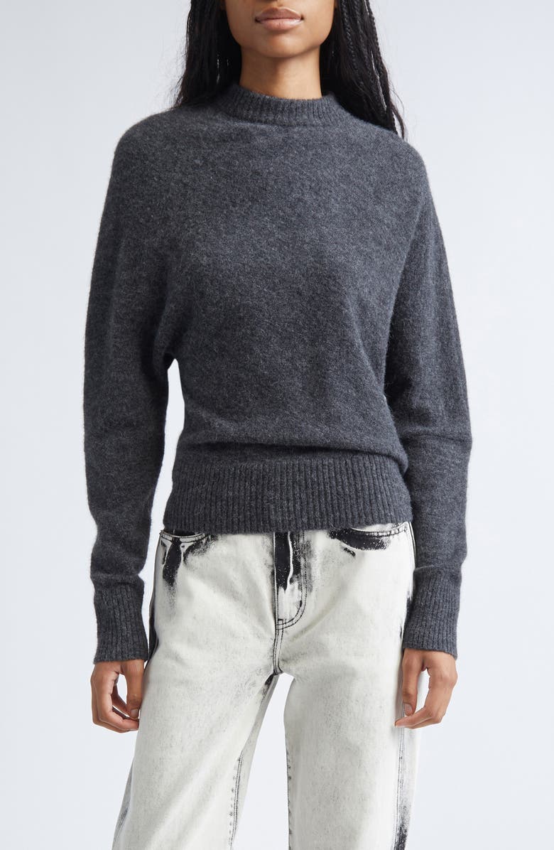 Proenza Schouler Abie Boiled Wool Blend Sweater, Main, color, Dark Grey