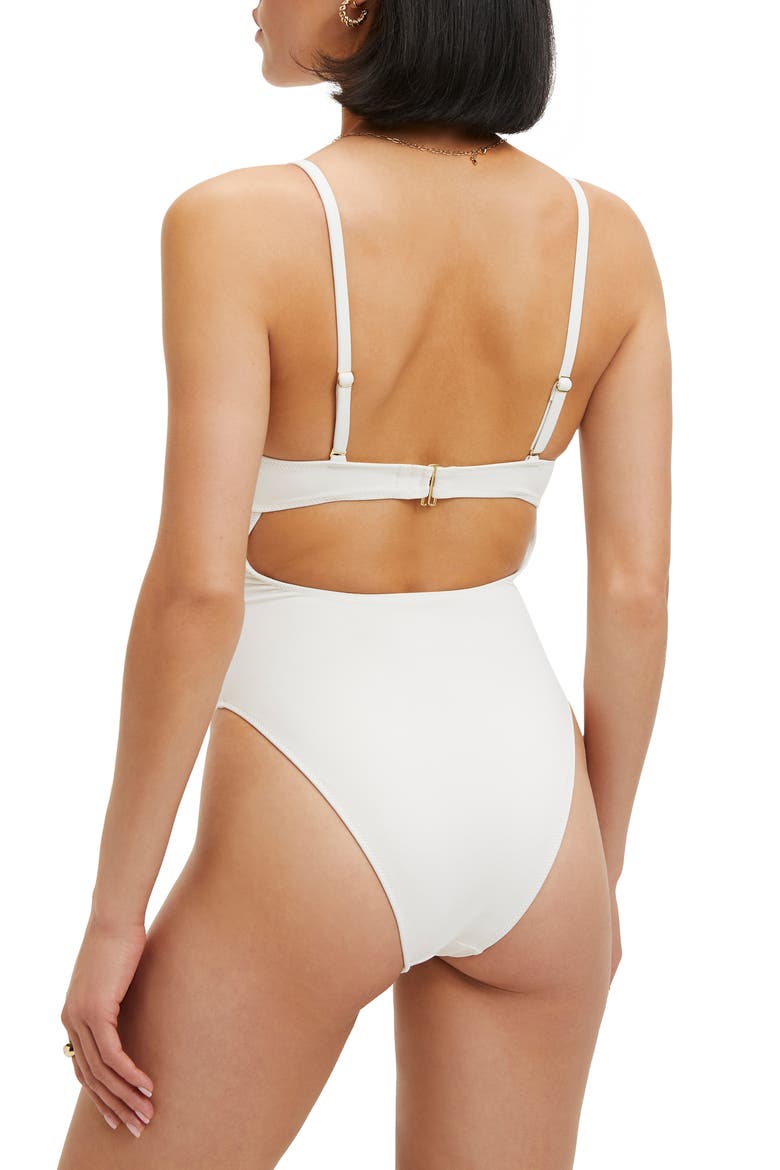 Scuba Knit Show Off One-Piece Swimsuit, Alternate, color, IVORY