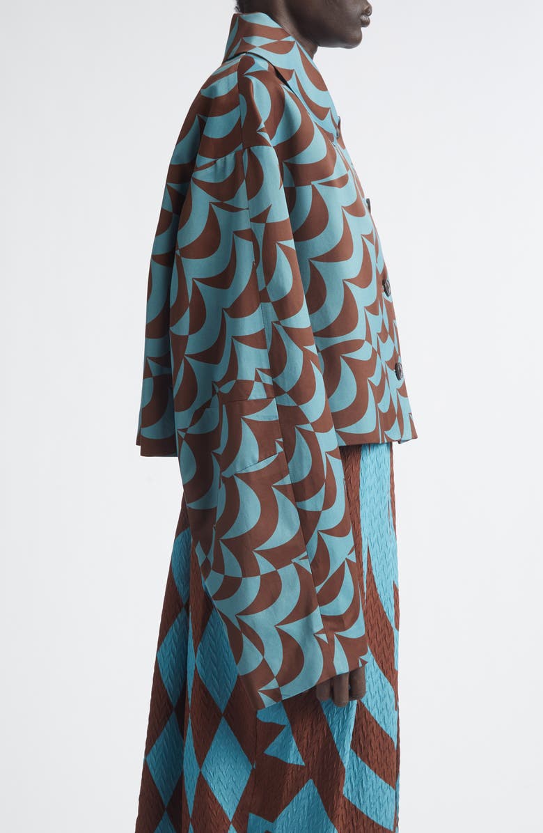 Dries Van Noten Moon Print Bell Sleeve Jacket, Alternate, color, Raf