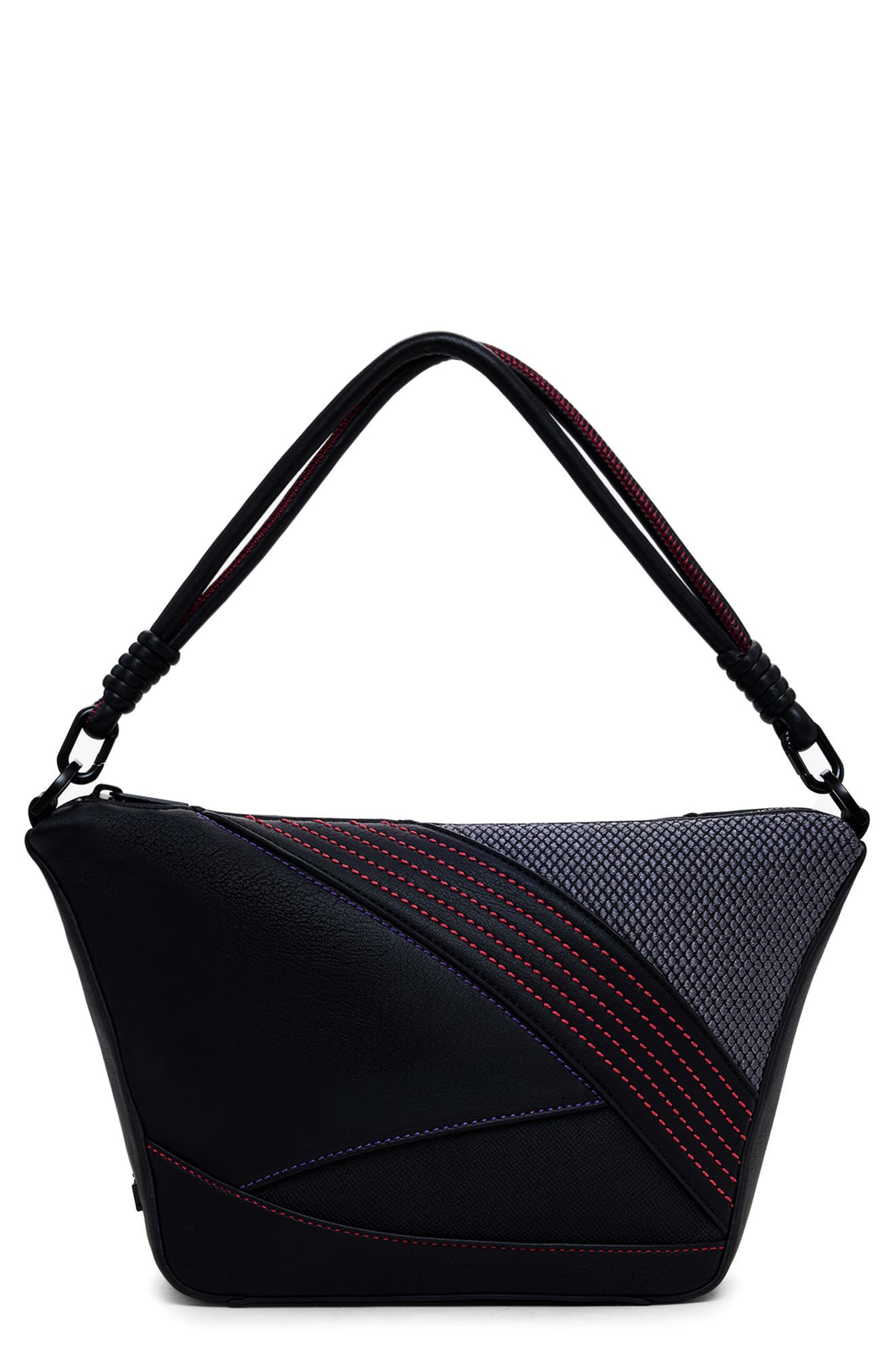 Desigual Faux Leather Handbag, Main, color, Black Multi