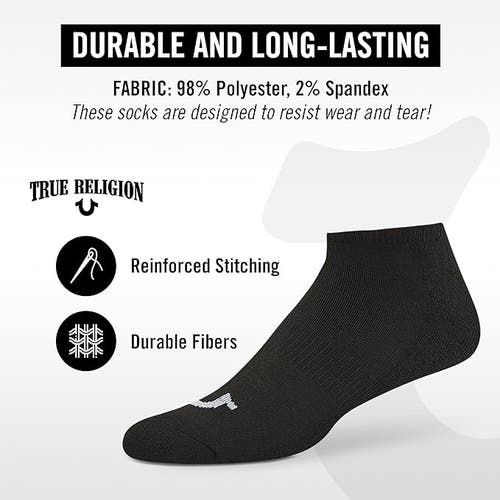 True Religion 12 Pairs Premium Athletic No Show Socks In White