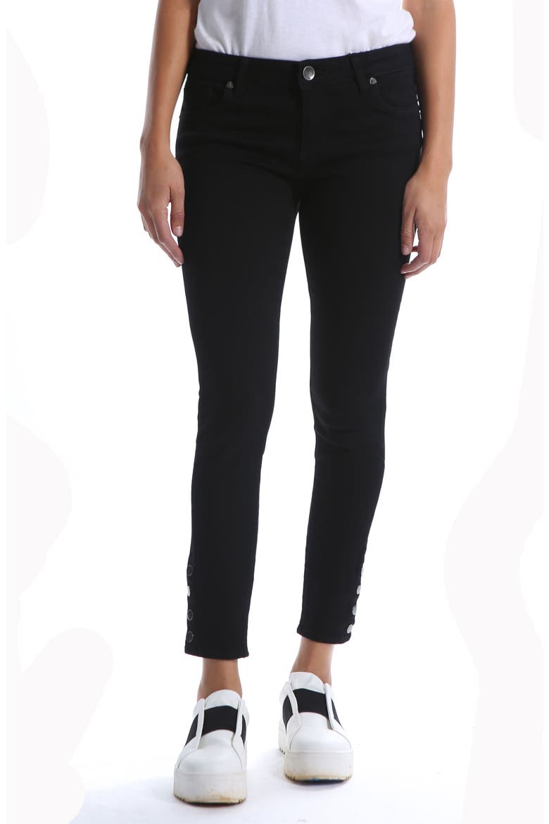 Snap Ankle Jeans, Main, color, BLACK 2