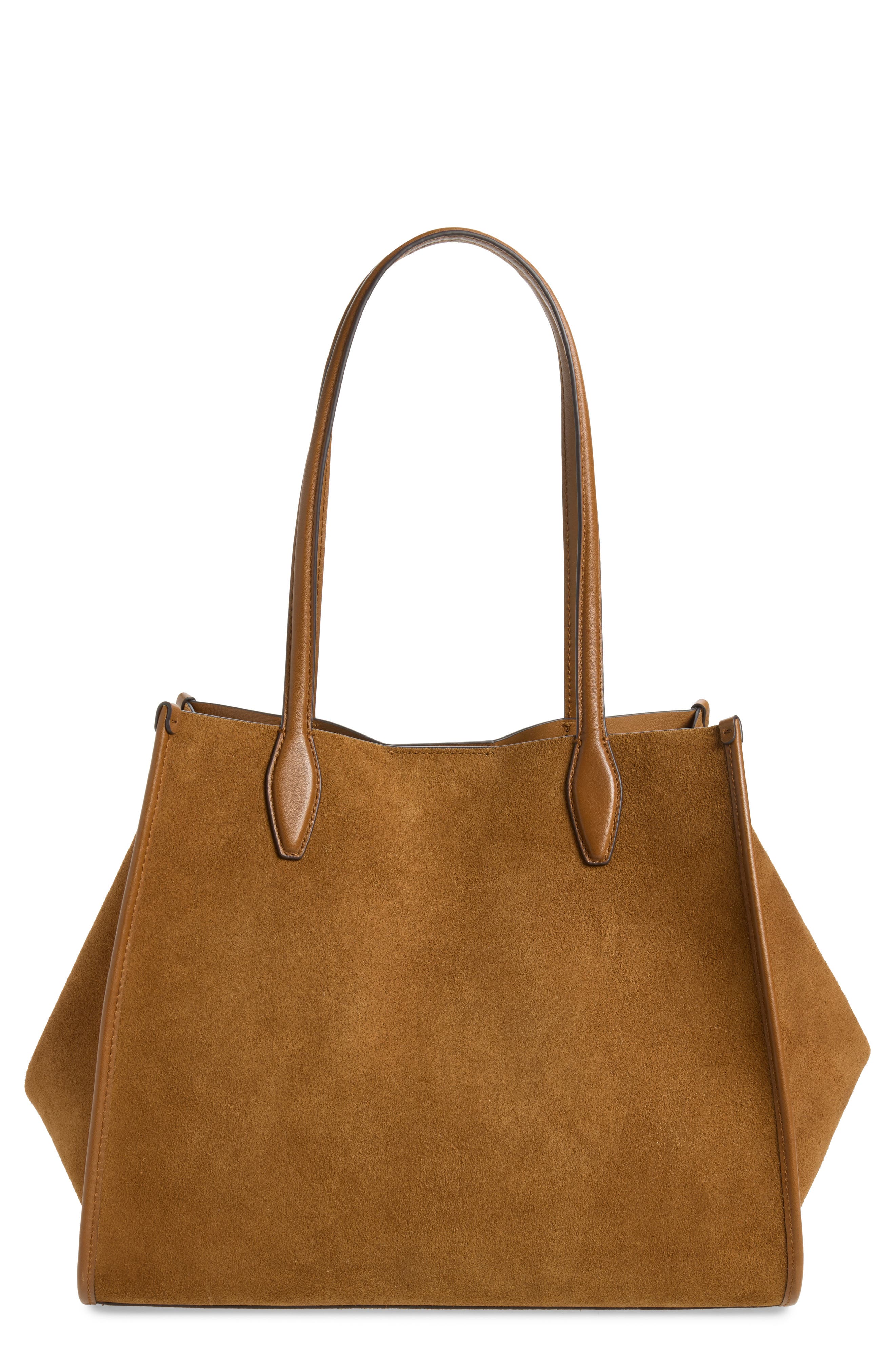 Suede Lexington Tote, Main, color, AGED COGNAC