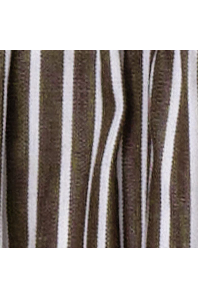 Striped Gathered Waist Midi Dress, Alternate, color, BROWN / STRIPED