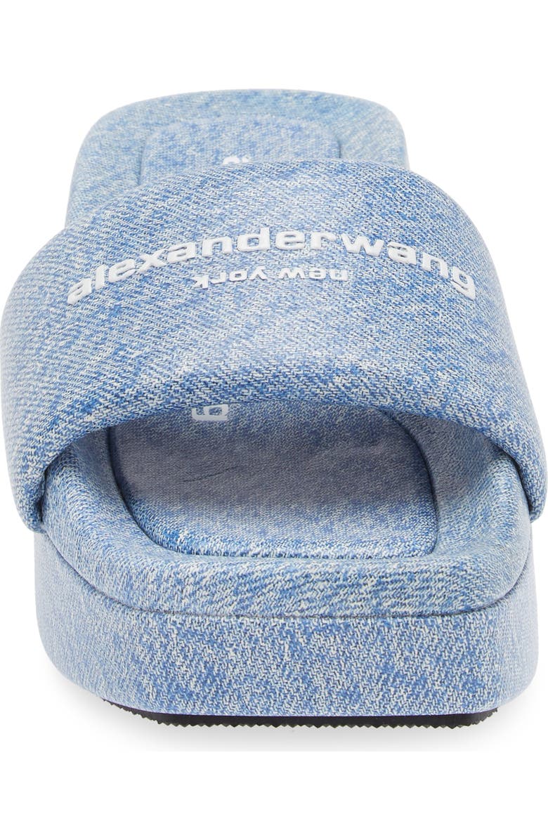 Alexander Wang Float Denim Print Leather Platform Slide Sandal, Alternate, color,