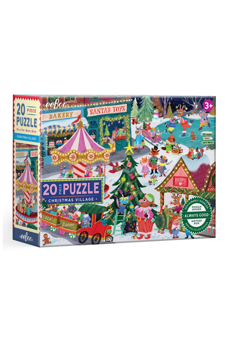 Kids' Christmas Village 20-Piece Puzzle, Main, color, MULTI