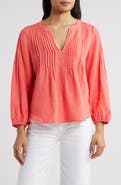 Tommy Bahama Costalina Pintuck Linen Peasant Top