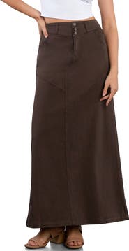 Wash Lab Denim Pieced Denim Maxi Skirt