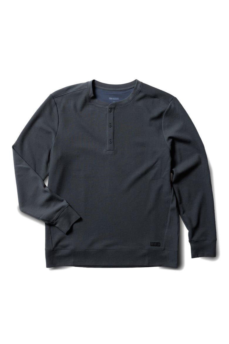 Eclipse Waffle Long Sleeve Henley, Alternate, color, STORM