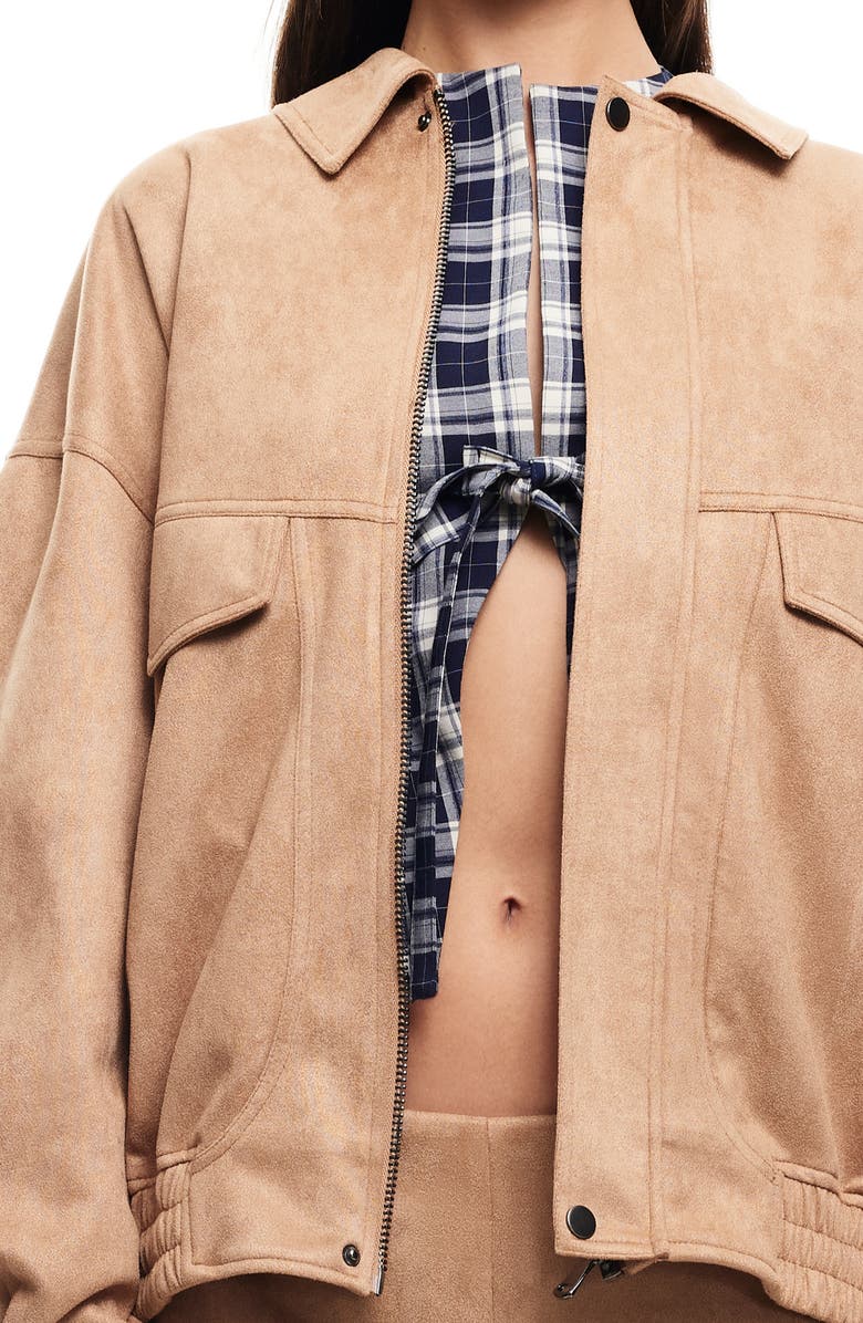 LIONESS Palm Desert Bomber Jacket, Alternate, color, Chocolate