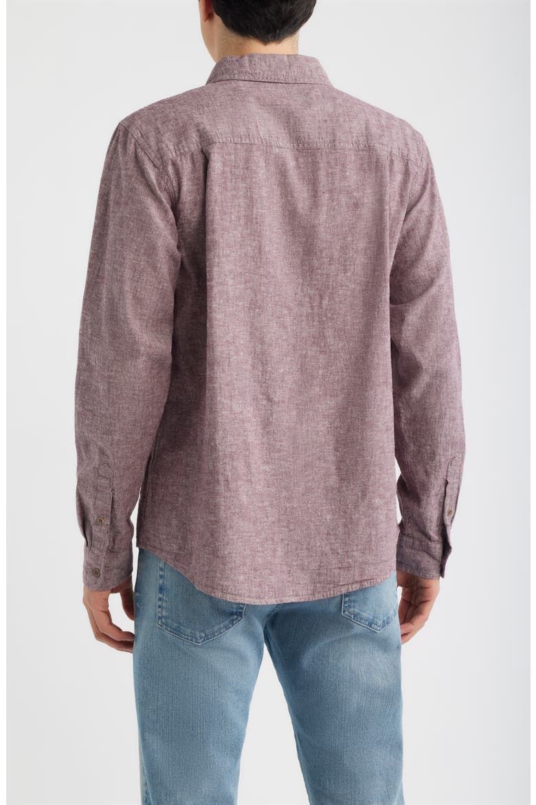 Miller CPO Linen & Cotton Button-Up Shirt, Alternate, color, SIERRA CURRANT