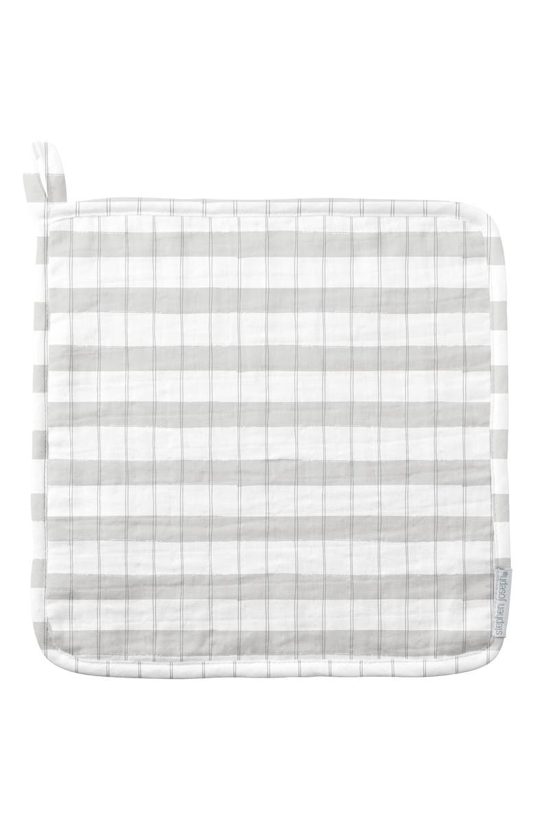 Stephen Joseph Set of 2 Muslin Washcloths, Alternate, color, Dino