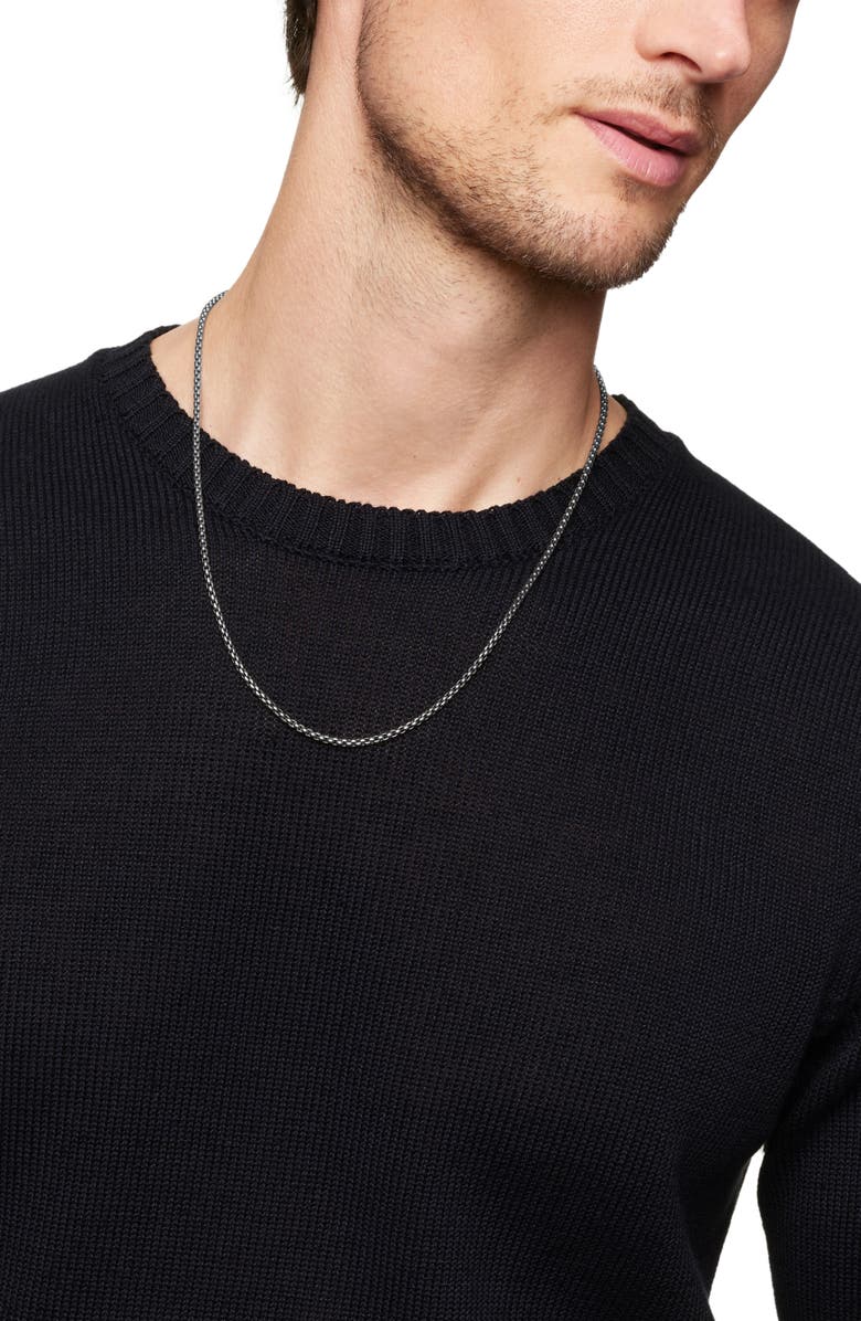 Men's Box Chain Necklace in Grey Titanium, 2.7mm