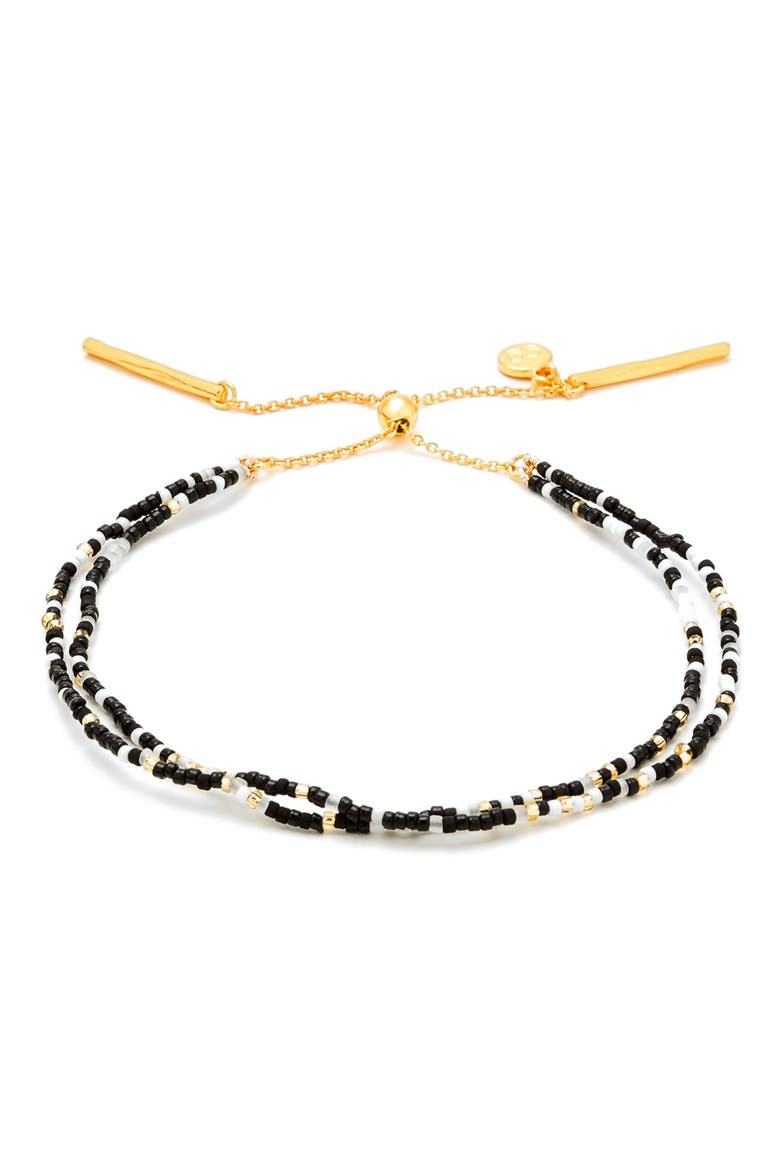 'Taner Dagger' Double Strand Bead Bracelet, Alternate, color, BLACK