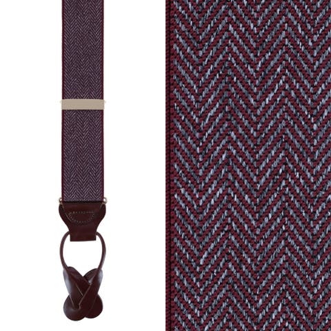 Silas Classic Herringbone Elastic Button End Suspenders (Braces)