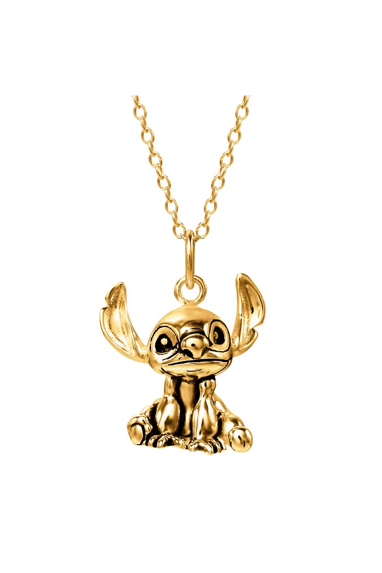 Sterling Silver Stitch Necklace, Main, color, Gold