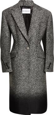 Givenchy Dip Dye Wool Blend Herringbone Coat